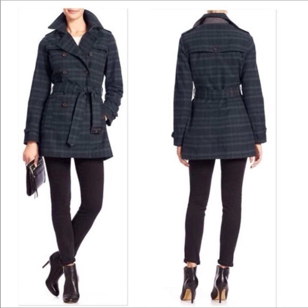 Banana Republic Women's Blue Striped Trench Coat